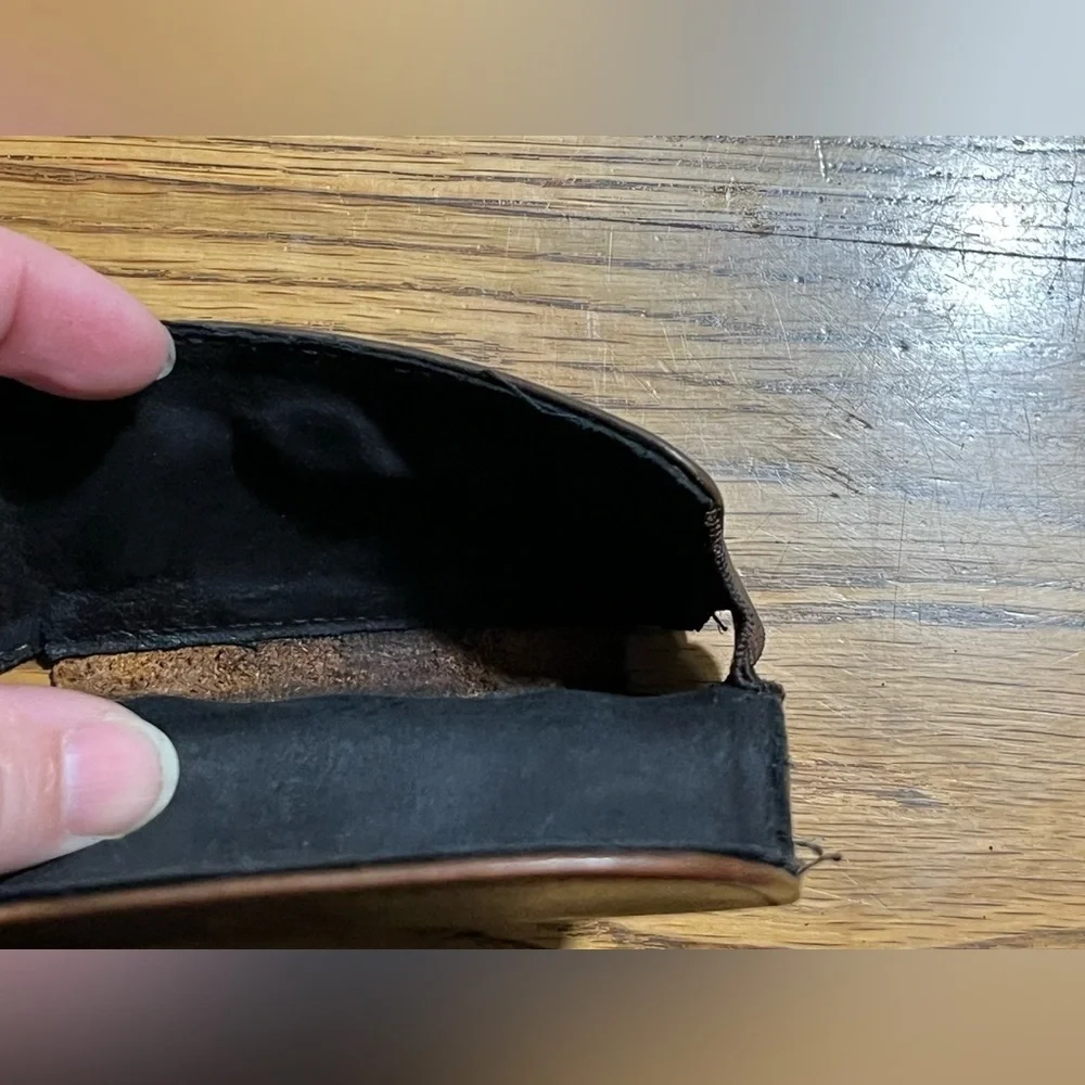 Vintage Il Bisonte Brown Leather Belt Wallet Snap Closure